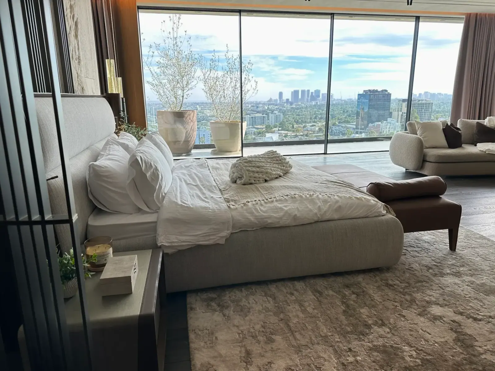 Serene bedroom with clean surfaces and natural light